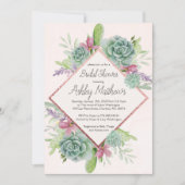 Succulent Shower Invitation, cactus Kaart (Voorkant)