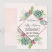 Succulent Shower Invitation, cactus Kaart (Voorkant / Achterkant)