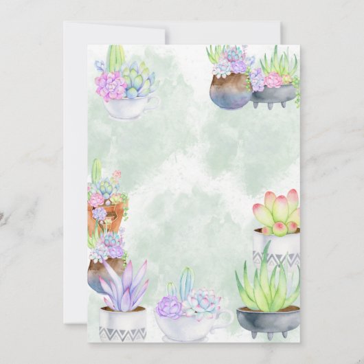 Succulent Soiree: chique verjaardagsuitnodiging Kaart (Achterkant)