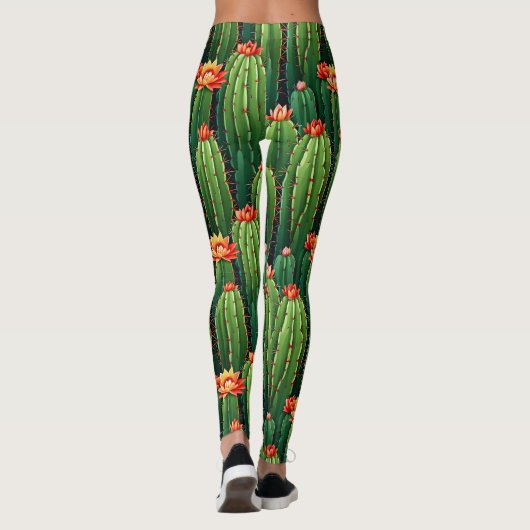 Succulent Style Trendy Cactus Leggings (Achterkant)