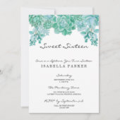 Succulent Sweet Sixteen Uitnodiging (Voorkant)
