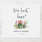 Succulent Taco Bout Love Fiesta Wedding Verloving Sparkling Wijnetiket (Enkel label)