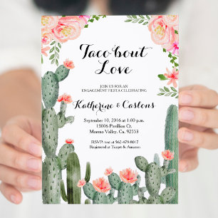 Succulent Taco Bout Love verlovingsfeest cactus Kaart