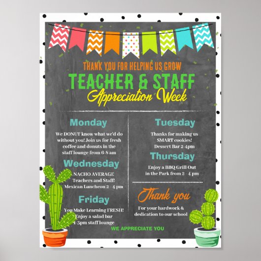 Succulent Teacher Appreciation Week Route Poster (Voorkant)