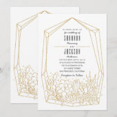 Succulent Terrarium bruiloft uitnodiging (Voorkant / Achterkant)