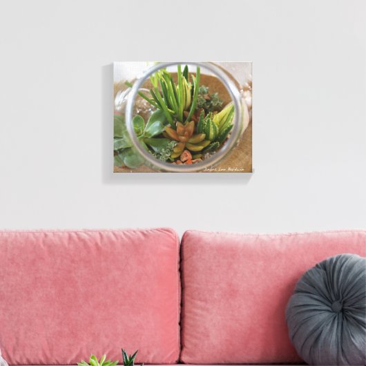 Succulent Terrarium Poster van Debra Lee Baldwin Canvas Afdruk (Insitu (Woonkamer))