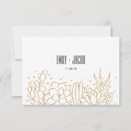 Succulent Terrarium Wedding RSVP Card (Achterkant)