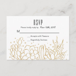 Succulent Terrarium Wedding RSVP Card Kaartje