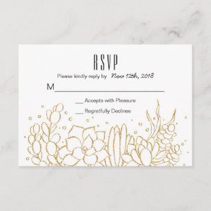 Succulent Terrarium Wedding RSVP Card Kaartje