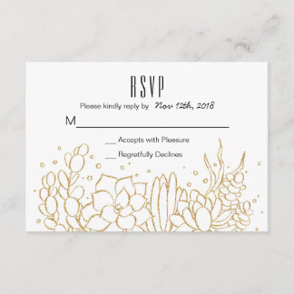 Succulent Terrarium Wedding RSVP Card Kaartje