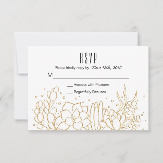 Succulent Terrarium Wedding RSVP Card Kaartje (Voorkant)