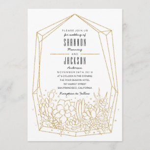 Succulent Terrarium Wedding Uitnodiging