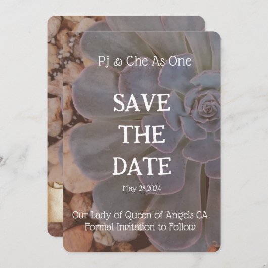 Succulent Thema Bruiloft Save The Date (Voorkant / Achterkant)