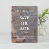 Succulent Thema Bruiloft Save The Date (Staand voorkant)