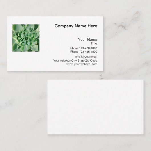 Succulent Thema Natuur Visitekaartje (Voorkant / Achterkant)