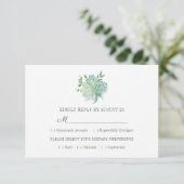 Succulent Theme Wedding RSVP-kaart RSVP Kaartje (Staand voorkant)
