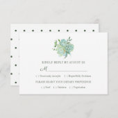 Succulent Theme Wedding RSVP-kaart RSVP Kaartje (Voorkant / Achterkant)