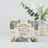 Succulent tinten van Bleke blues repetitie diner Kaart (Staand voorkant)