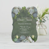 Succulent tinten van Bleke Blues Vrijgezellenfeest Kaart (Staand voorkant)