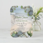 Succulent tinten van Bleke Blues Vrijgezellenfeest Kaart (Staand voorkant)