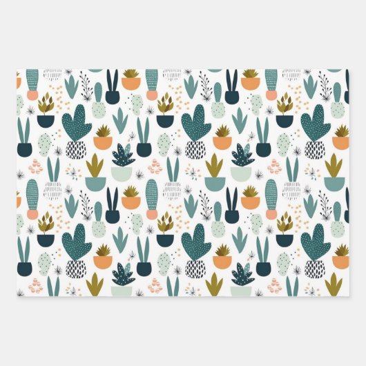 Succulent Trio Wrapping Paper Set (Voorkant 2)