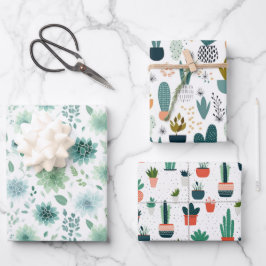 Succulent Trio Wrapping Paper Set