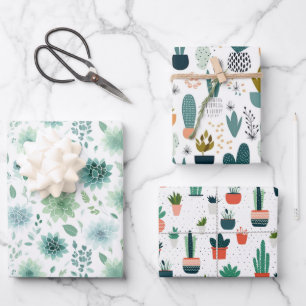 Succulent Trio Wrapping Paper Set