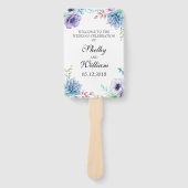 Succulent Trouwprogramma Fan Waterverf Flowers Handwaaier (Voorkant)