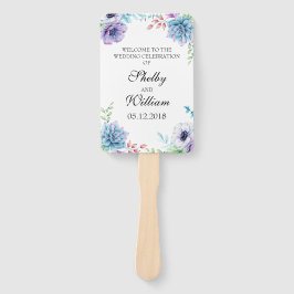 Succulent Trouwprogramma Fan Waterverf Flowers Handwaaier