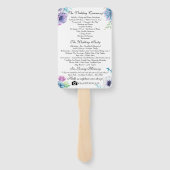 Succulent Trouwprogramma Fan Waterverf Flowers Handwaaier (Achterkant)