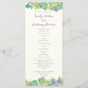 Succulent Tuin Huwelijksprogramma Programmakaart