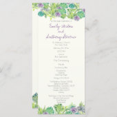 Succulent Tuin Huwelijksprogramma Programmakaart (Voorkant / Achterkant)