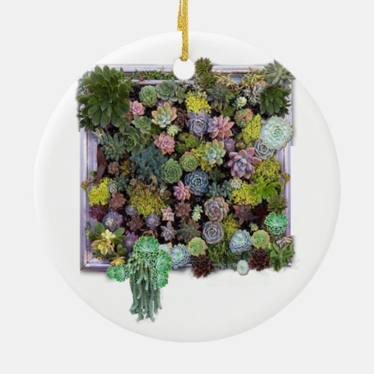 Succulent tuinontwerp keramisch ornament (Achterkant)