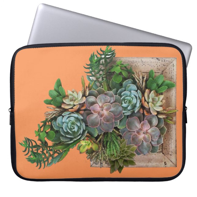 Succulent tuinontwerp laptop sleeve (Voorkant)