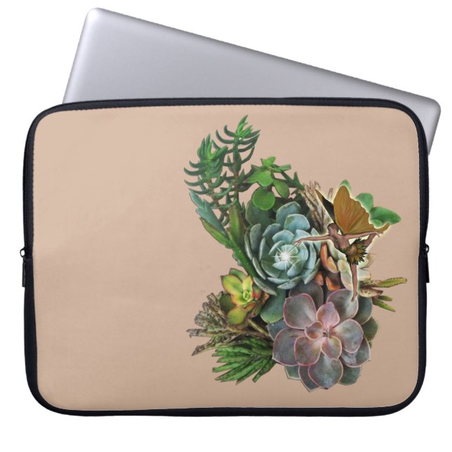 Succulent tuinontwerp laptop sleeve (Voorkant)
