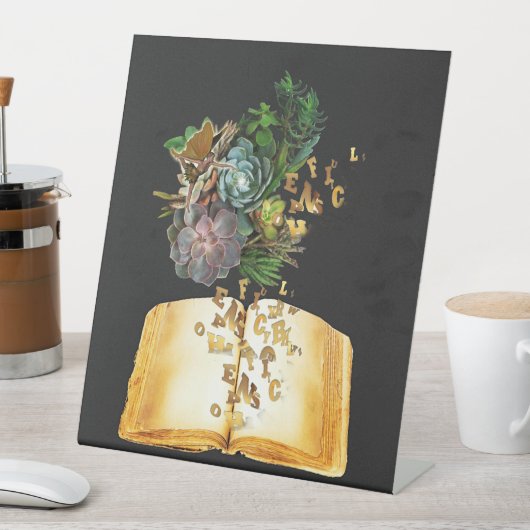 Succulent tuinontwerp reclamebord met voetstuk (Insitu)