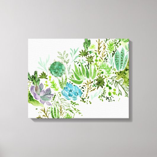 Succulent veld I Canvas Afdruk (Voorkant)