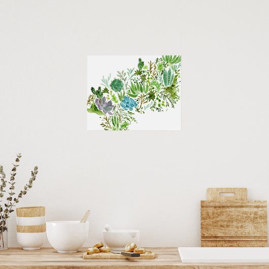 Succulent veld I Poster (Keuken)