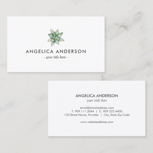 Succulent Visitekaartje (Voorkant / Achterkant)