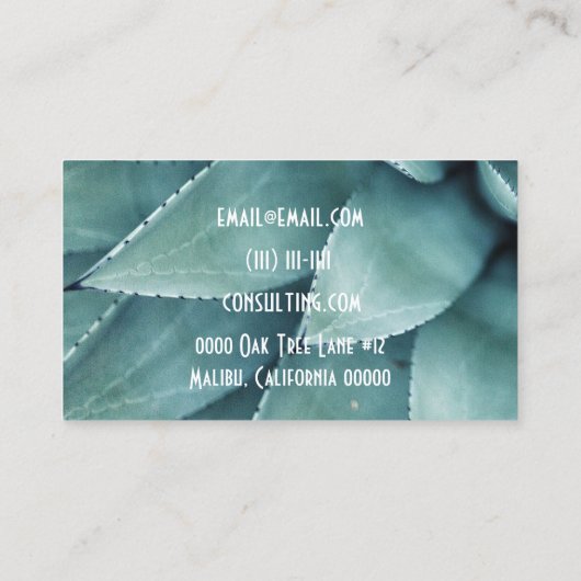 succulent visitekaartje (Achterkant)