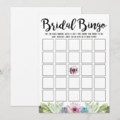 Succulent Vrijgezellenfeest Bingo Kaart (Voorkant / Achterkant)