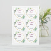 Succulent Vrijgezellenfeest Gift Label Kaart (Staand voorkant)