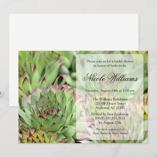 Succulent Vrijgezellenfeest Kaart (Voorkant / Achterkant)