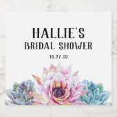 Succulent Vrijgezellenfeest Likeurfles Etiket (Enkel label)