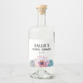 Succulent Vrijgezellenfeest Likeurfles Etiket (Voorkant)