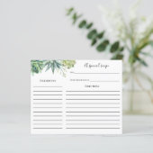 Succulent Vrijgezellenfeest Recipcard (Staand voorkant)