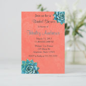 Succulent Vrijgezellenfeest Waterverf Oranje kant Kaart (Staand voorkant)