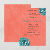 Succulent Vrijgezellenfeest Waterverf Oranje kant Kaart (Voorkant / Achterkant)