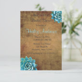 Succulent Vrijgezellenfeest Waterverf Rustic Brown Kaart (Staand voorkant)