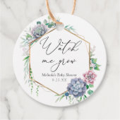 Succulent Watch Me Grow Plant Favor Classic Round Bedankjes Labels (Voorkant)